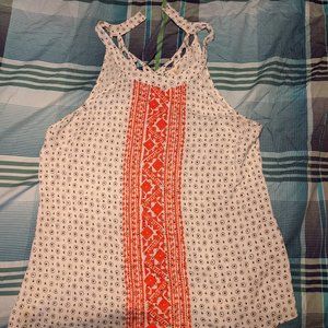 Skies Are Blue embroidery detail halter tank